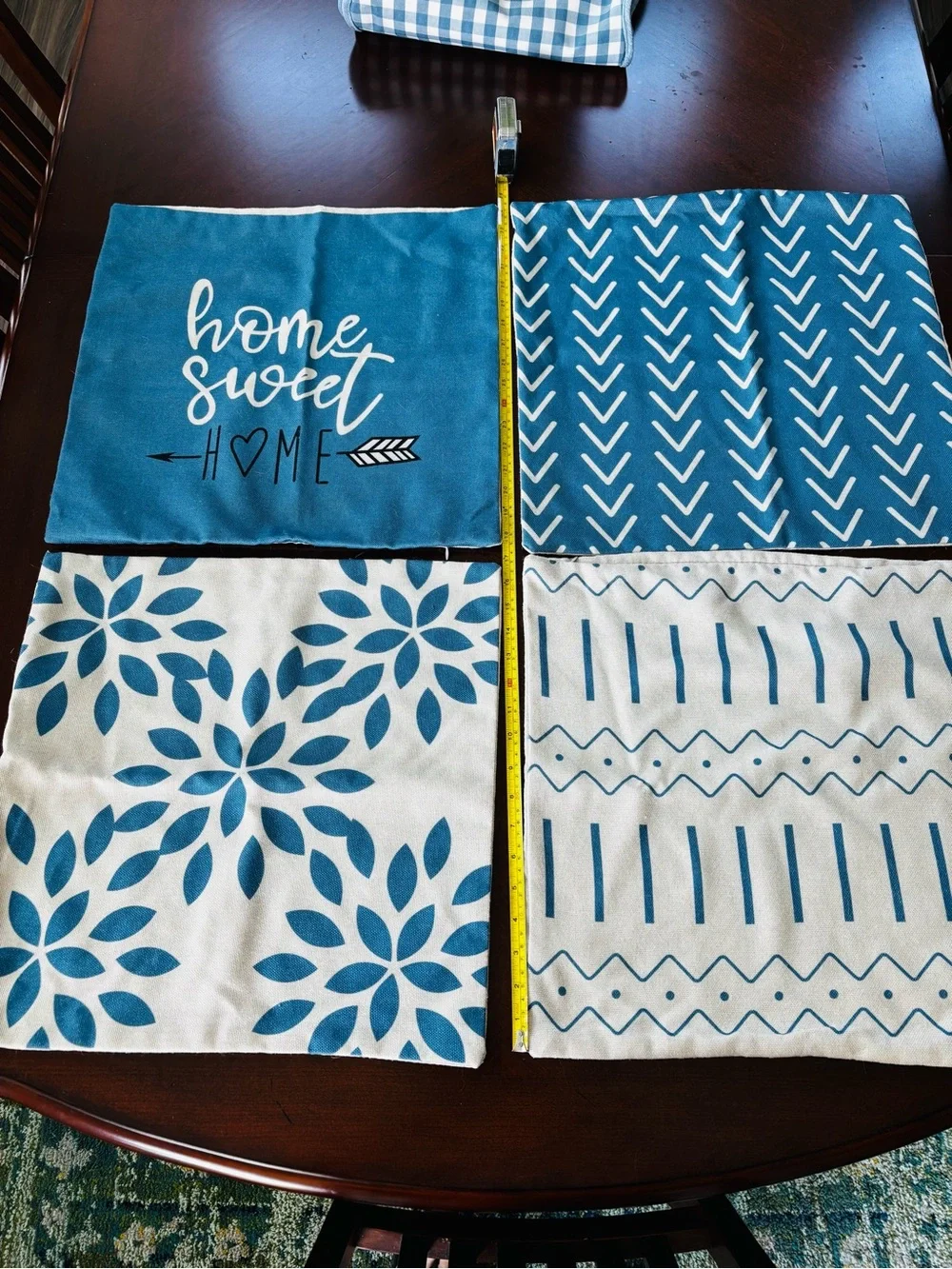 Blue & White Home Sweet Home Decorative Pillow Covers Set